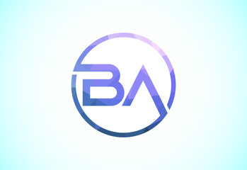 Initial Letter B A Low Poly Logo Design Vector Template. Graphic Alphabet Symbol For Corporate Business Identity