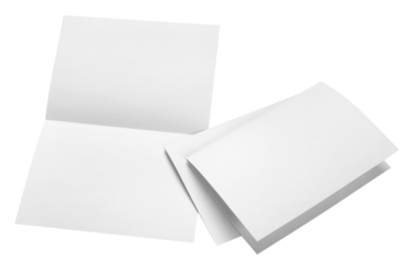 Folded sheets of white paper cut out