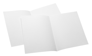Folded sheets of white paper cut out