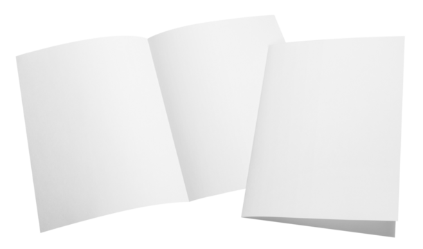 Folded sheets of white paper cut out