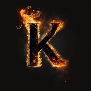 creative fire letter K illustrations for modern and artistic look generative ai