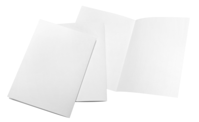 Folded sheets of white paper cut out