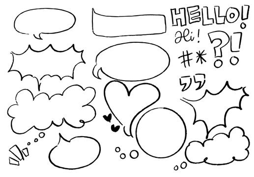 Bubble Speech Doodle Hand Drawn