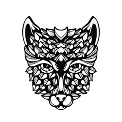 Obraz premium black and white tribal decorative cat pattern tattoo