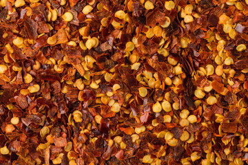 Pile of a crushed red pepper