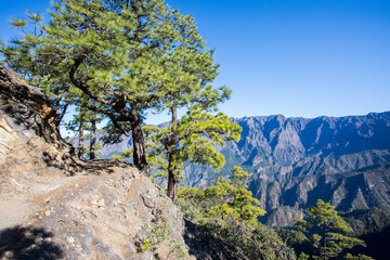 Landscape in Bejenado Peak in Caldera de Taburiente, La Palma, Spain