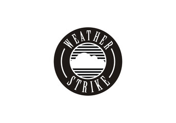 sun cloud water logo icon design vector illustration