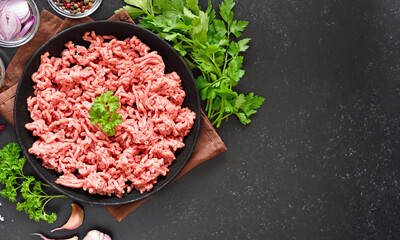Raw beef minced meat