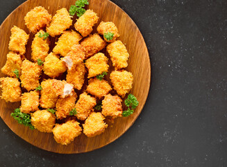 Crispy fried chicken nuggets