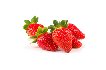Red ripe strawberry fruits