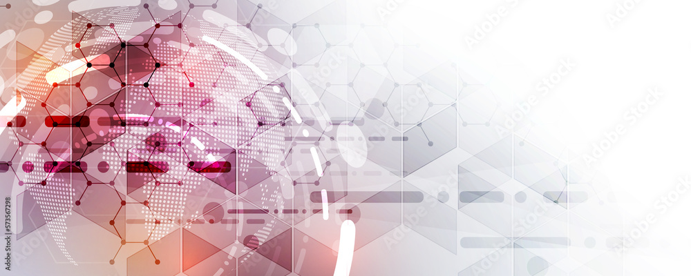 Poster abstract background image technology concept and hexagonal network
