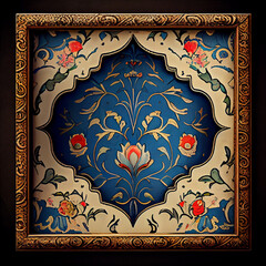 Blank canvas framed in ottoman style
