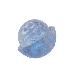 Frozen ice texture 3d sphere and half round abstract shape