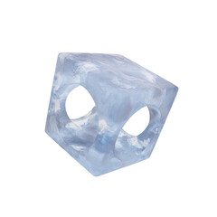 Frozen ice texture 3d hollow cube abstract shape