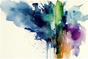 Colorful watercolor aquarelle abstract background. Ai generative illusration