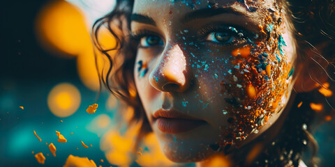 Beautiful Woman - Portrait Photoshoot Aesthetic - Summer - Surreal Illustration - Generative AI