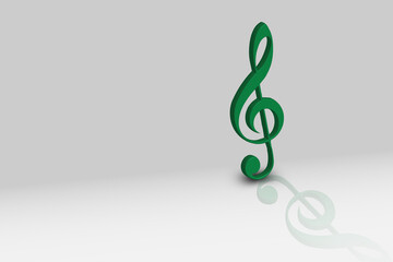 Fototapeta premium rendering of music symbols and white background