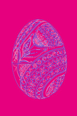 Osterei  mit Muster Pink