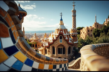 A visit to the iconic Park Güell in Barcelona, Spain, with its colorful mosaics and whimsical sculptures.