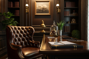 Luxury stylish home office, for business and meetings