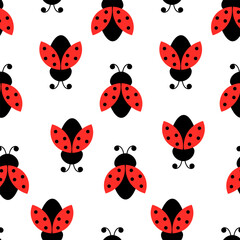 Naklejka premium Seamless pattern Ladybug vector illustration