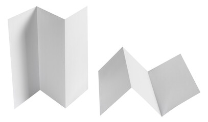 Folded sheets of white paper cut out