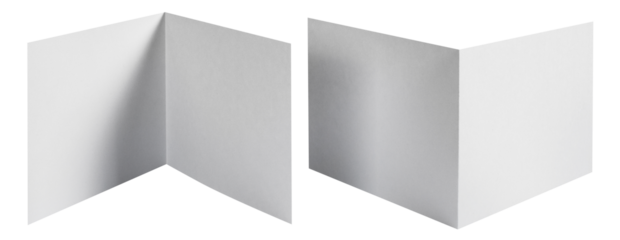 Folded sheets of white paper cut out