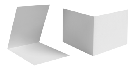 Folded sheets of white paper cut out