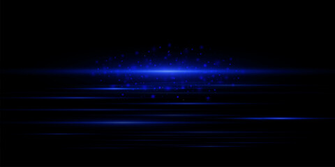 Abstract vector background with high speed of light, dark background with line, ray. Flash of light, neon, glitter