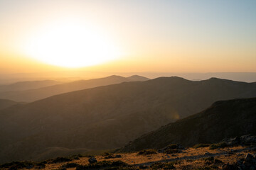 Obraz na płótnie Canvas Punta La Marmora, Nuoro, Arzana, sunset in the mountains of Sardinia