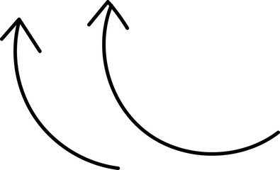 Roughly drawn hand drawn arrow / up / up