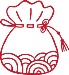 money bag red envelope line art