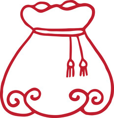 money bag red envelope line art