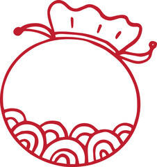 money bag red envelope line art