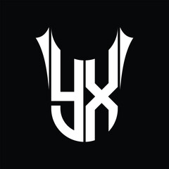 Obraz na płótnie Canvas YX Logo monogram shield sharp half round shape images design template