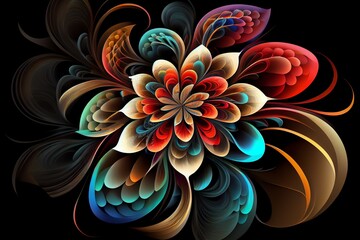 Fototapeta na wymiar Beautiful Abstract Colorful Flower Design. Generative AI