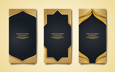 Vector ramadan banner with decoration in Islamic style and luxury geometry