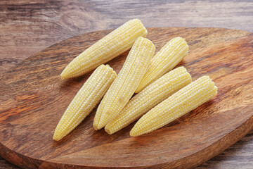 Raw natural organic baby corn