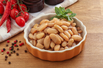 Whinte canned kidney beans in the bowl