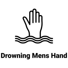 Drowning mens hand Vector Icon