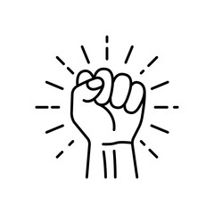 Fist icon. Protest concept. Empowerment icon. Fist clenched symbol. Vector illustration.