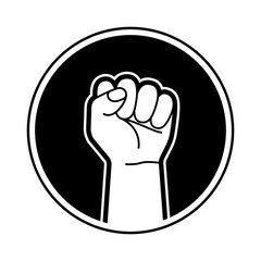 Fist icon. Protest concept. Empowerment icon. Fist clenched symbol. Vector illustration.