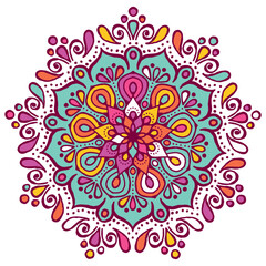 Fototapeta na wymiar Luxury ornamental colorful mandala design background pattern