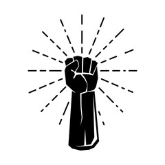Fist icon. Protest concept. Empowerment icon. Fist clenched symbol. Vector illustration.