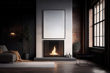 A painting hanging on the wall in a dining room. Generative AI