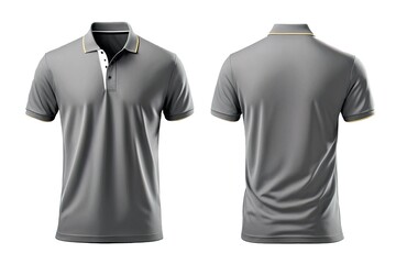 Blank polo T shirt for men template, gray color with white background