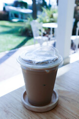 coffee , iced coffee or iced latte or mocha coffee