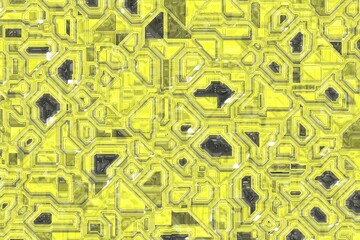 cute yellow cybernetic electronic template digitally drawn background illustration