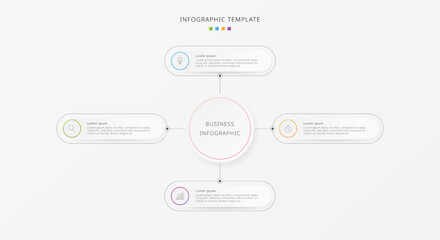 Vector infographic design template. Business concept with 4 options or steps.