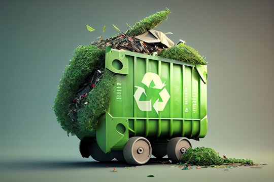 Waste Recycle Management. Eco Friendly. Energy Saving Awareness Month Concept. Generative AI
